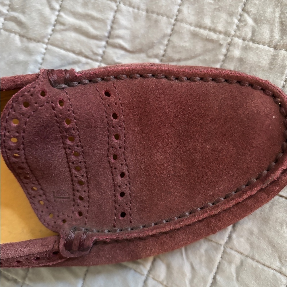 Tod's women’s burgandy Suede Loafers size 39 80s preppy - Picture 4 of 9